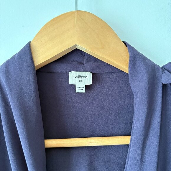 Aritzia Wilfred Franca Wrap Long Sleeve Dress Plum Purple Size 6 - Picture 4 of 6